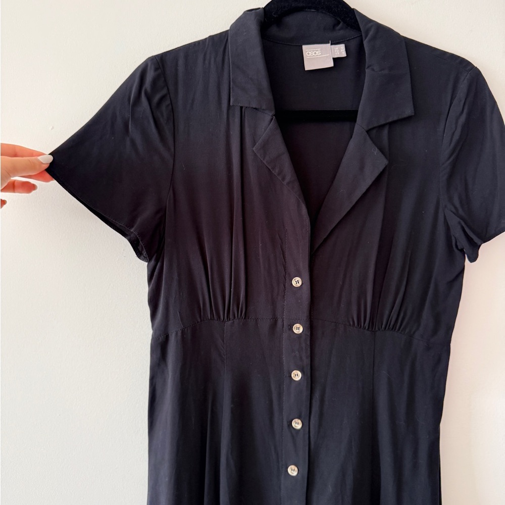 ASOS Black Collared Dress - Picture 4 of 7